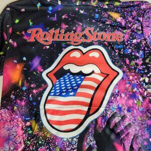 Rolling Stones Large Lips And Tongue Hooded Pullover Tie Dye Unisex Size XL